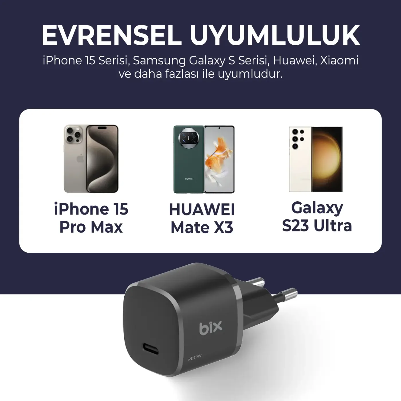 BX21G GaN 20W Type-C PD Akıllı Çip Mini Hızlı Şarj