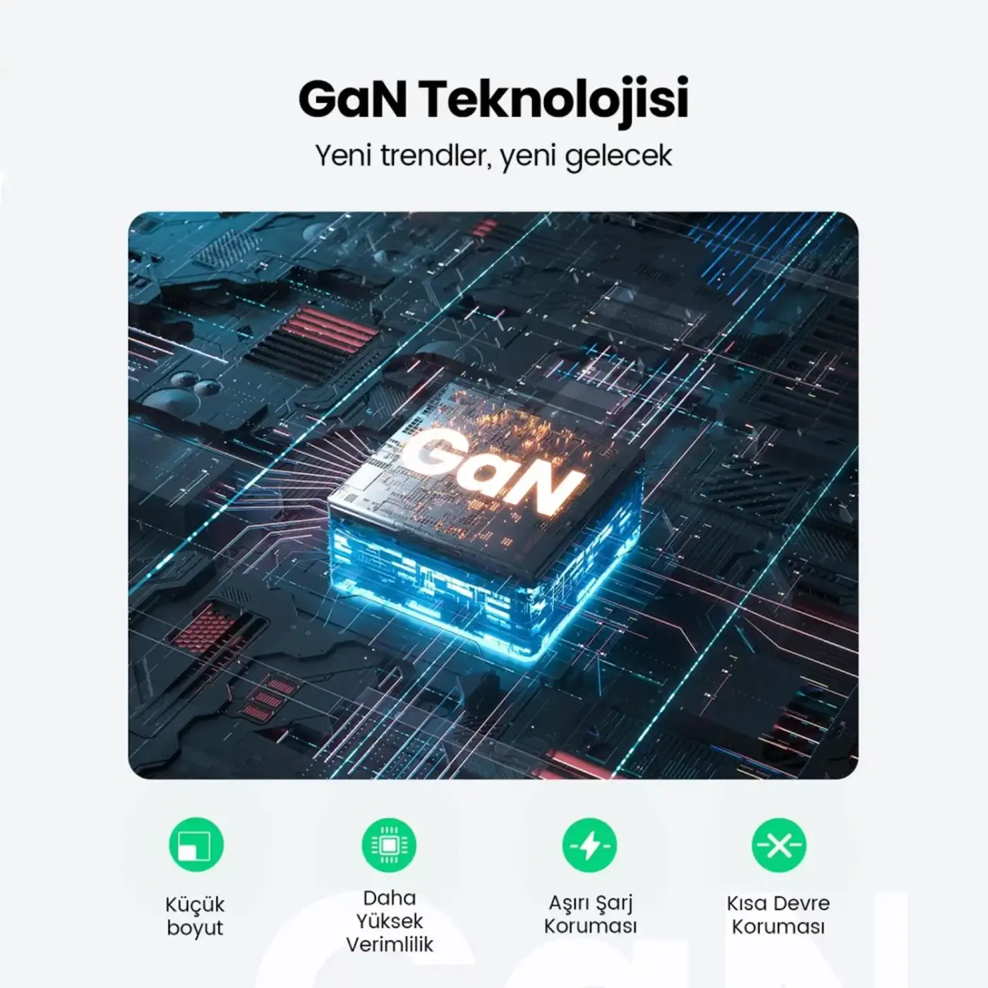 BX21G GaN 20W Type-C PD Akıllı Çip Mini Hızlı Şarj