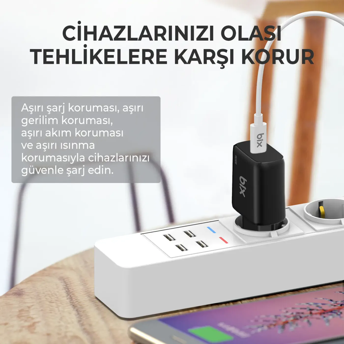 BXPD30TA 30W Type-C PD 3.0 PPS Akım Korumalı Hızlı Şarj