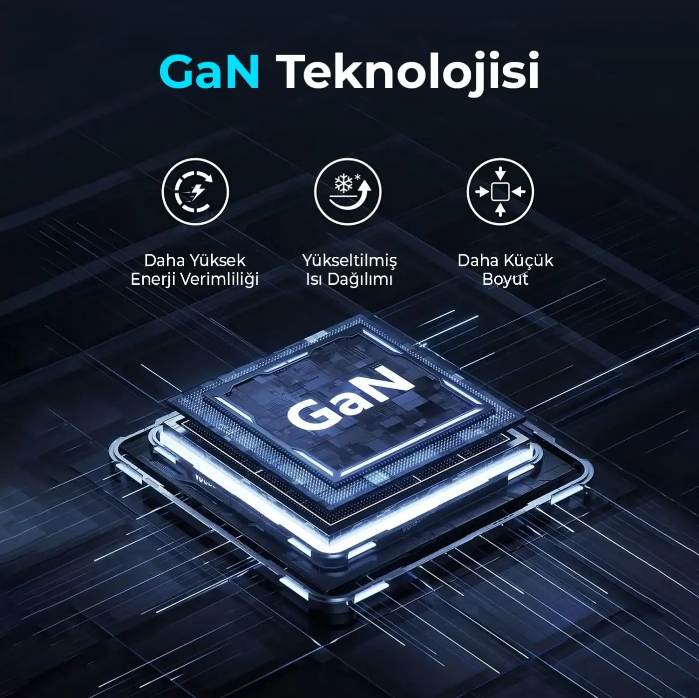 BX3P66G GaN 65W 2*Type-C PD 3.0 ve USB-A QC Üç Portlu