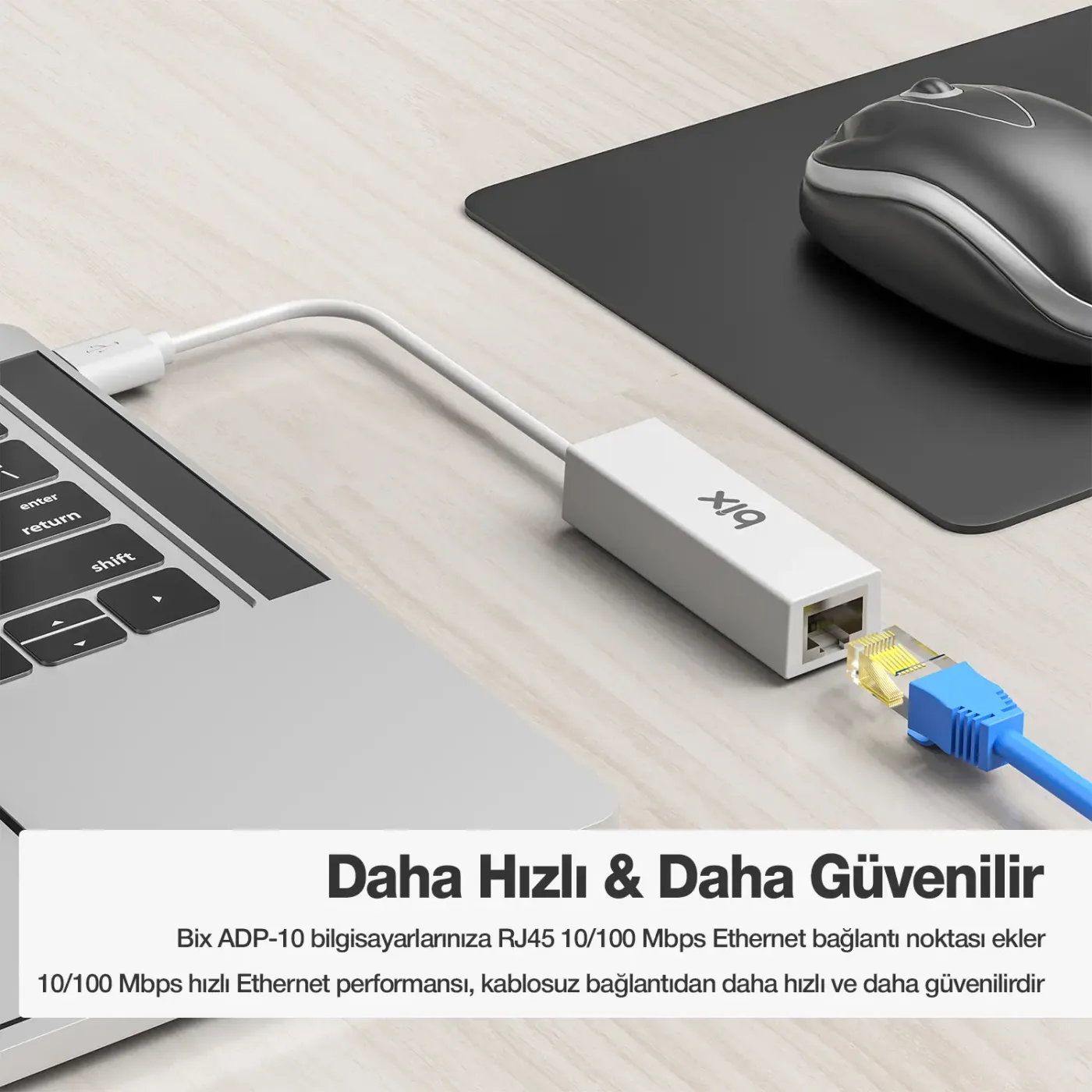 ADP-10 USB 2.0 to RJ45 100Mbps Ethernet Dönüştürücü