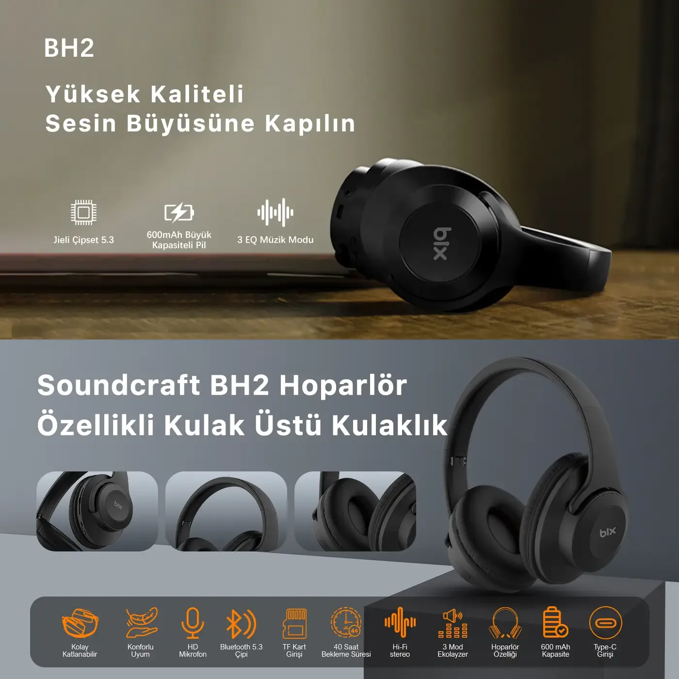 Soundcraft BH2 Katlanabilir Hoparlör Özellikli EQ Mod