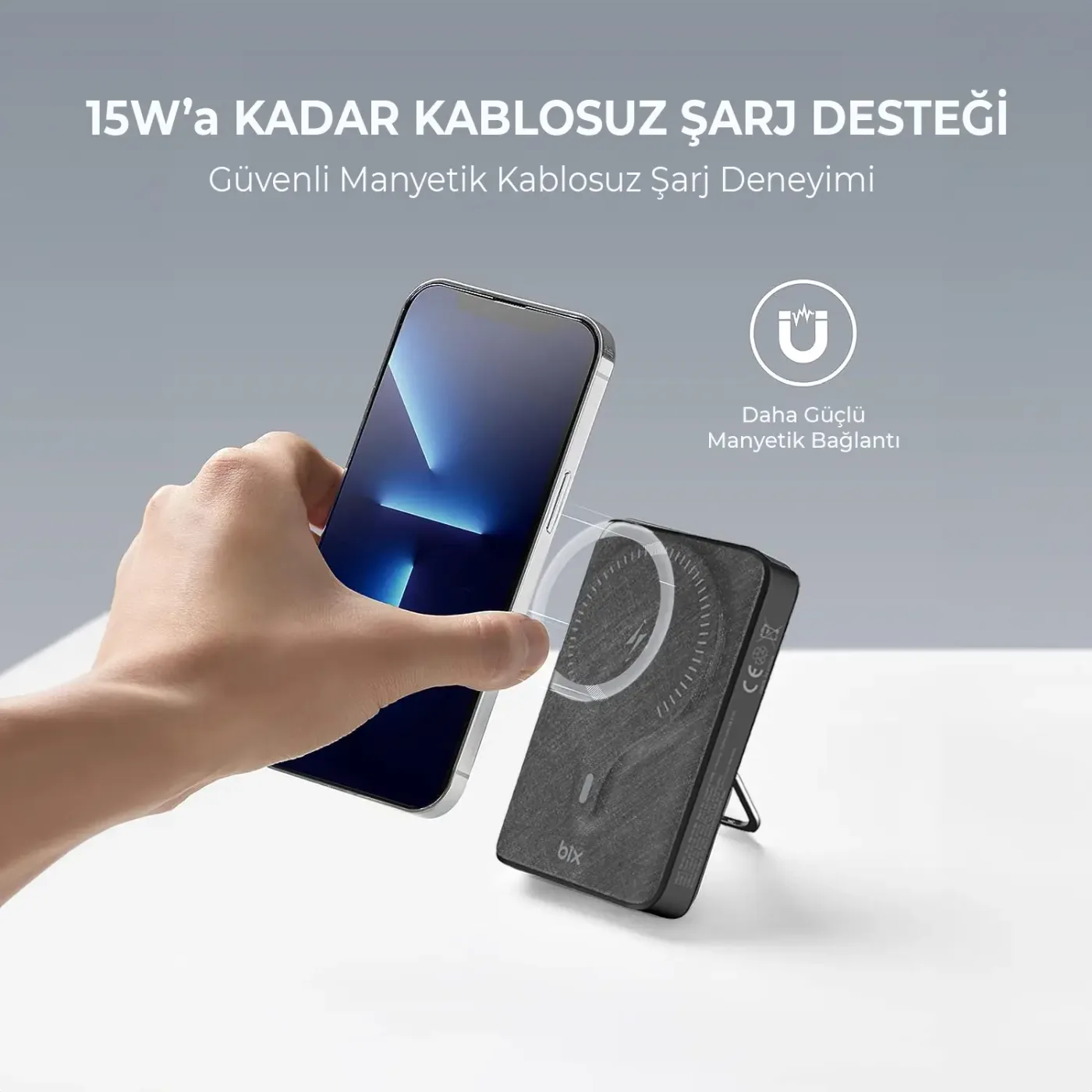 PB105 10000mAh Stand Özellikli PD20W Type-C USB-A SCP
