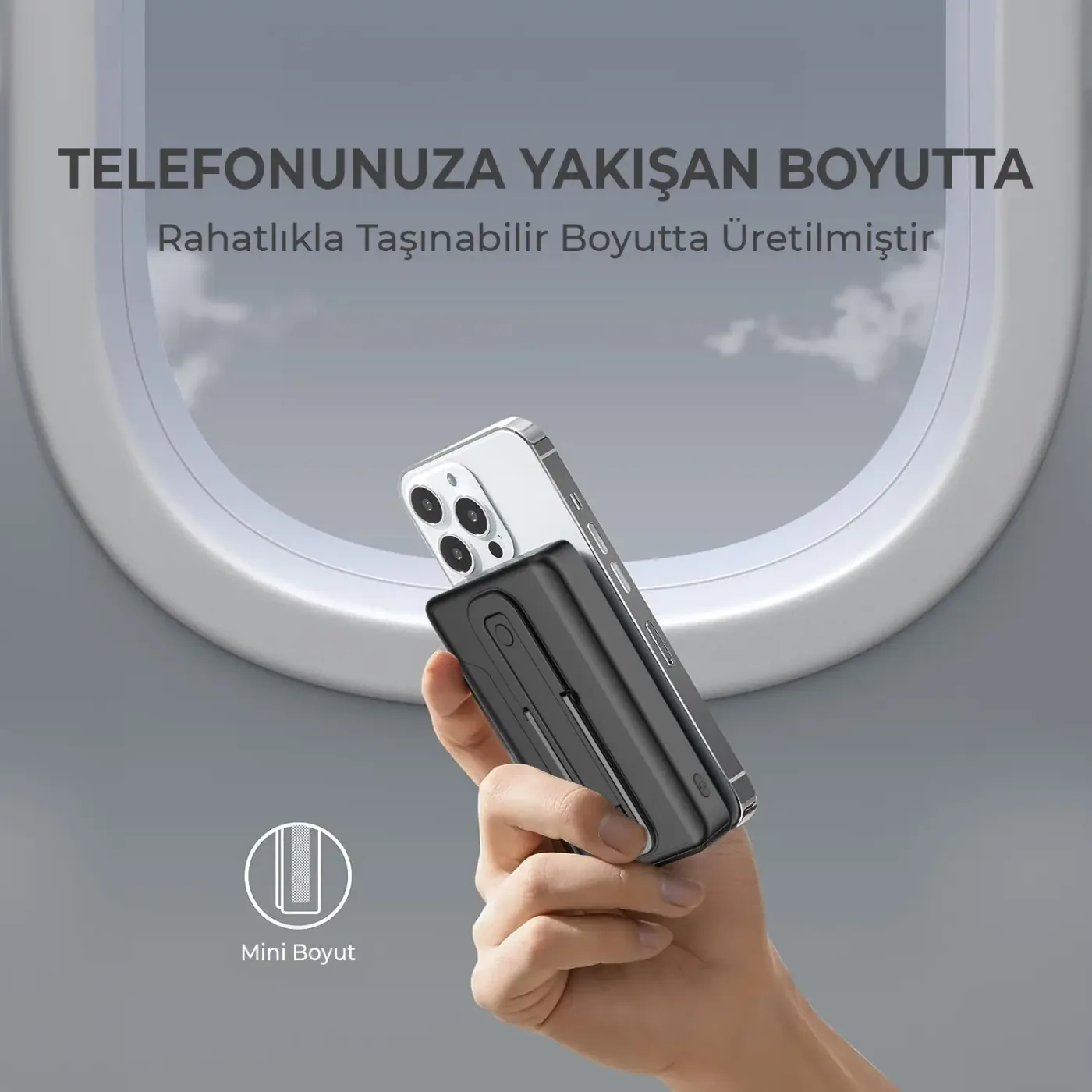 PB105 10000mAh Stand Özellikli PD20W Type-C USB-A SCP
