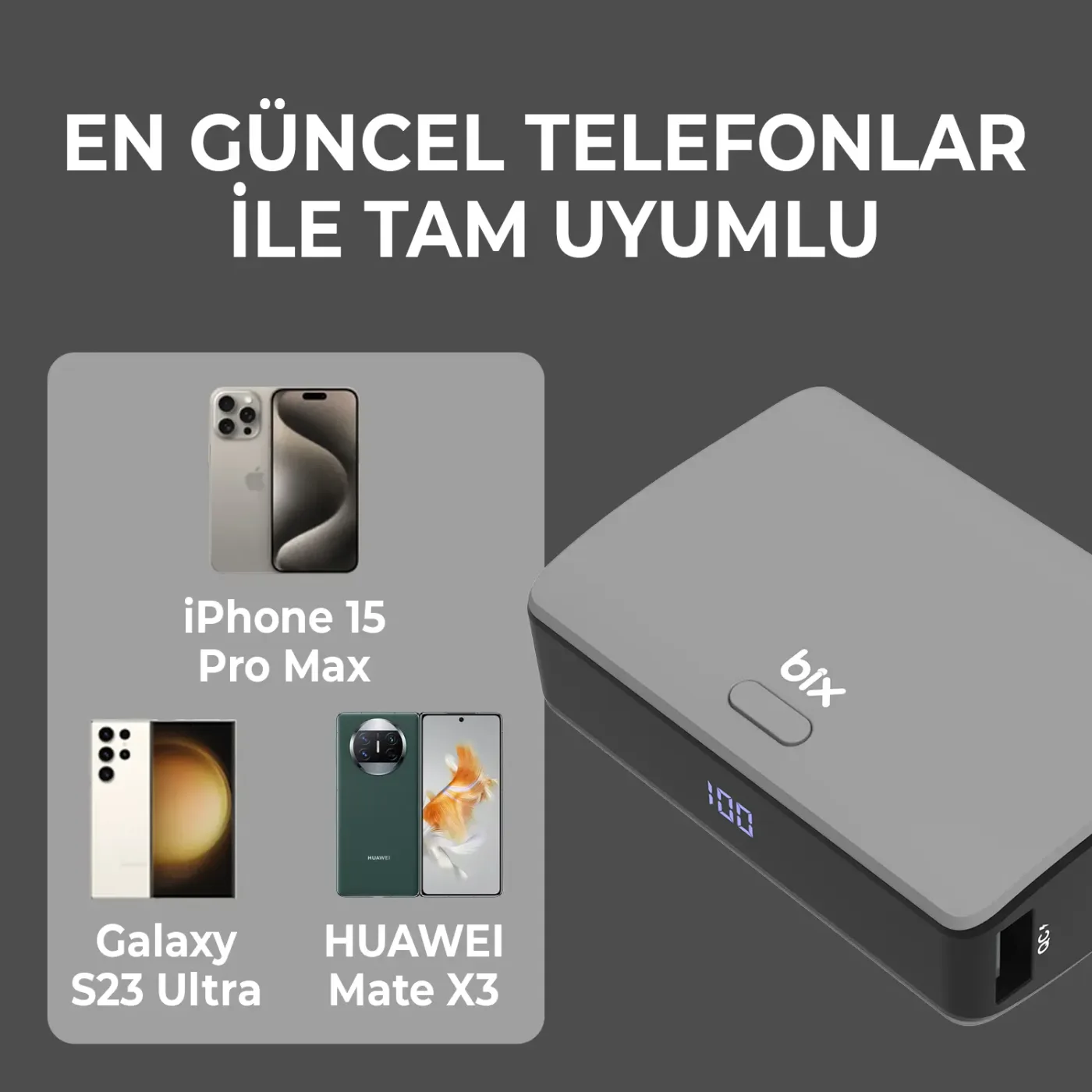 PB106 10000mAh PD20W Type-C USB-A SCP 22.5W Çift