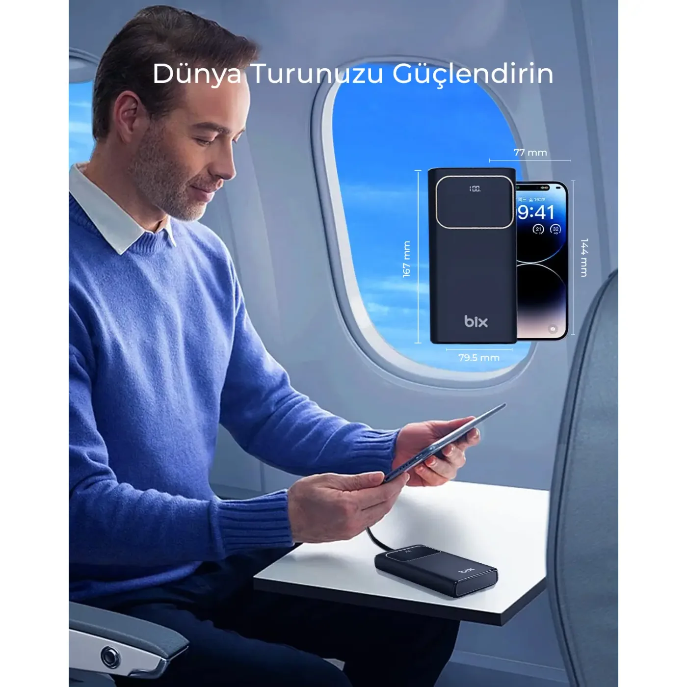 PB303 30000mAh 60W 2*USB-A ve Type-C PD Üç Çıkışlı