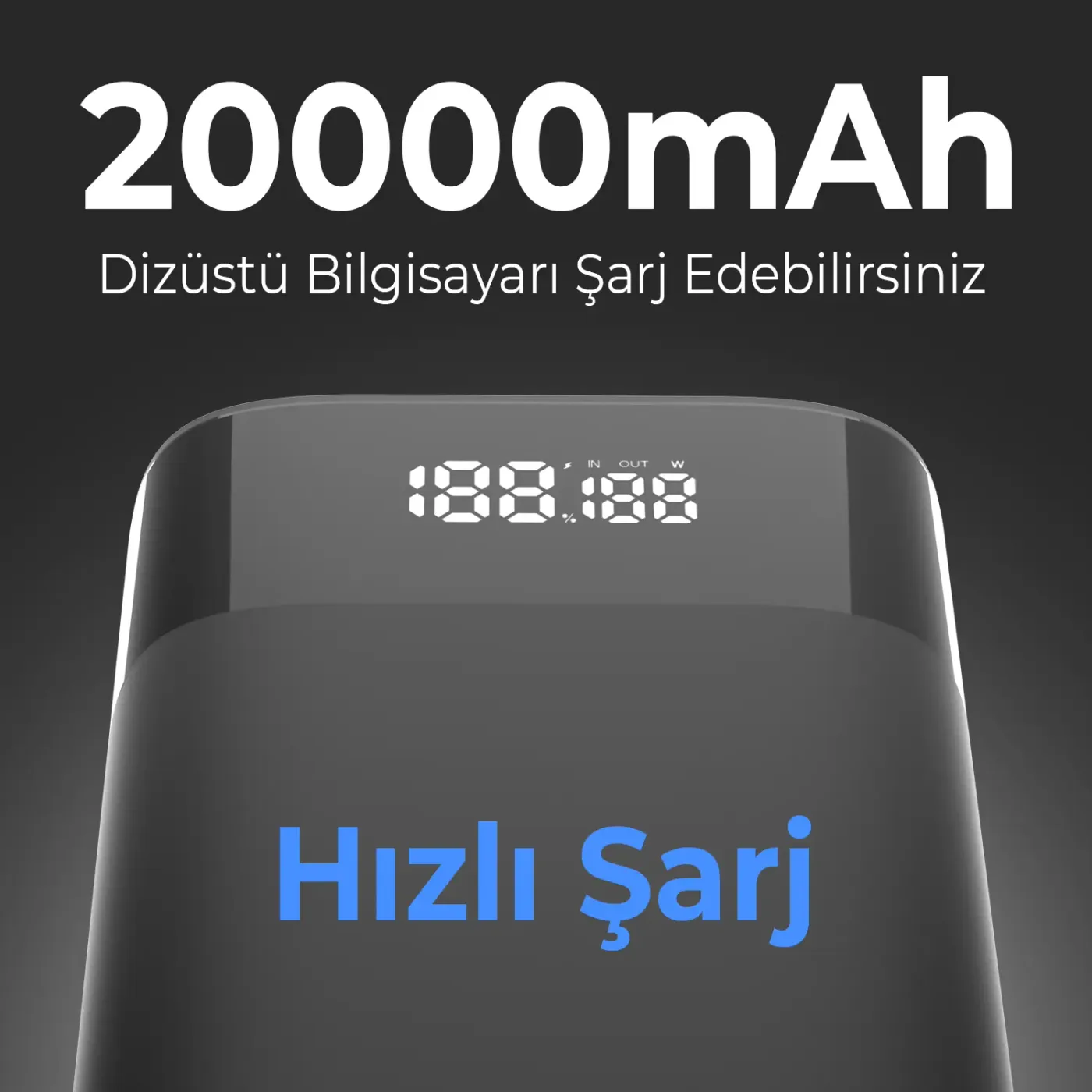 PB65W 20000mAh 65W 2*Type-C PD ve USB-A SCP 22.5W QC