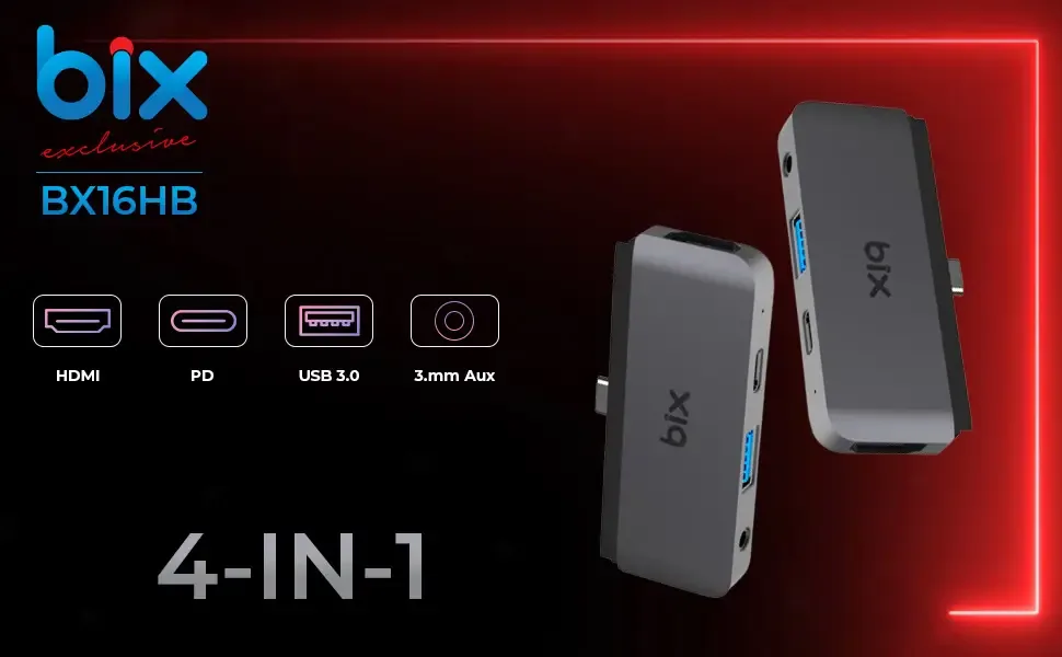 BX16HB Type-C USB 3.5mm Aux HDMI 4K Thunderbolt 3.0 PD