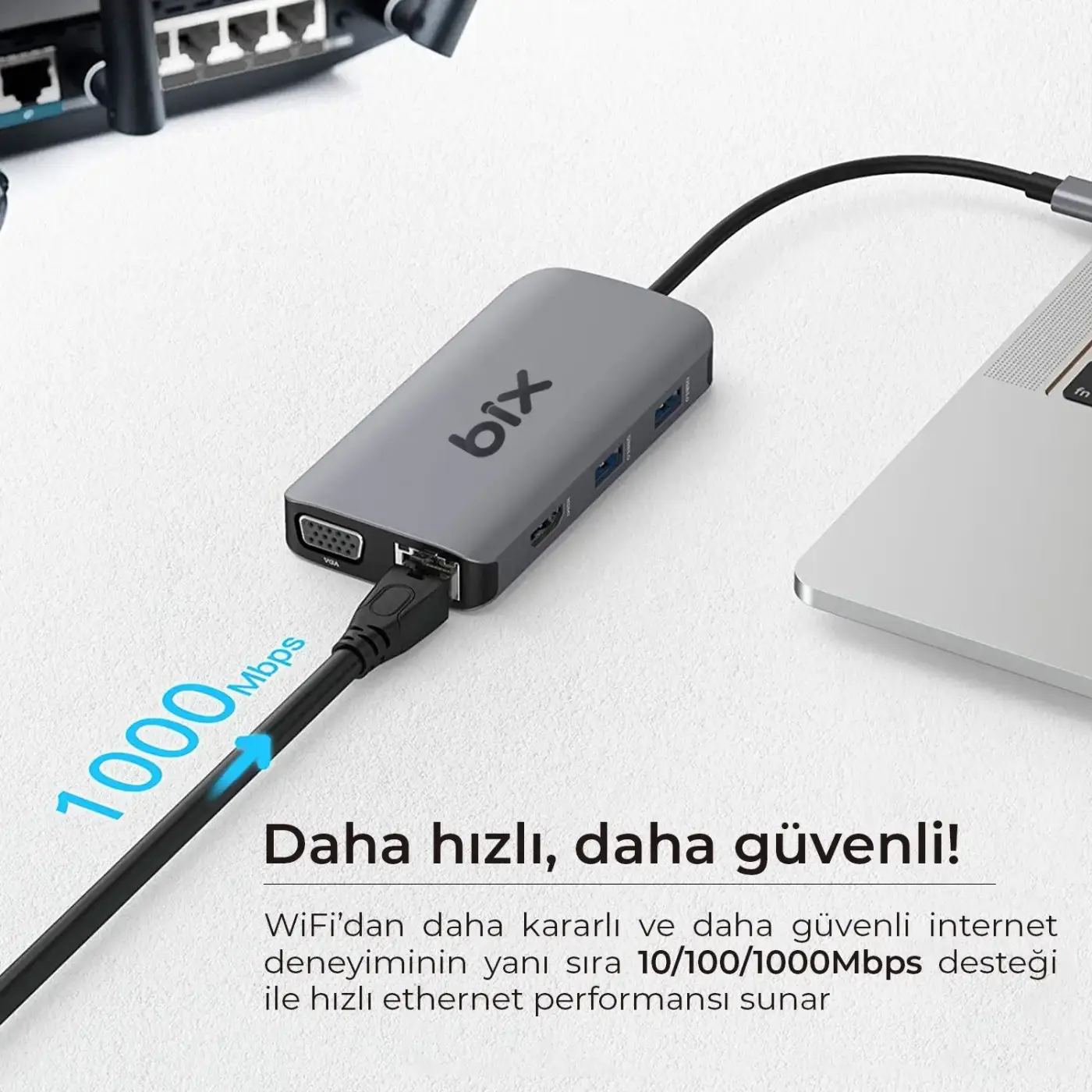 BX17HB Type-C to Gigabit Ethernet HDMI PD USB 3.2 Micro