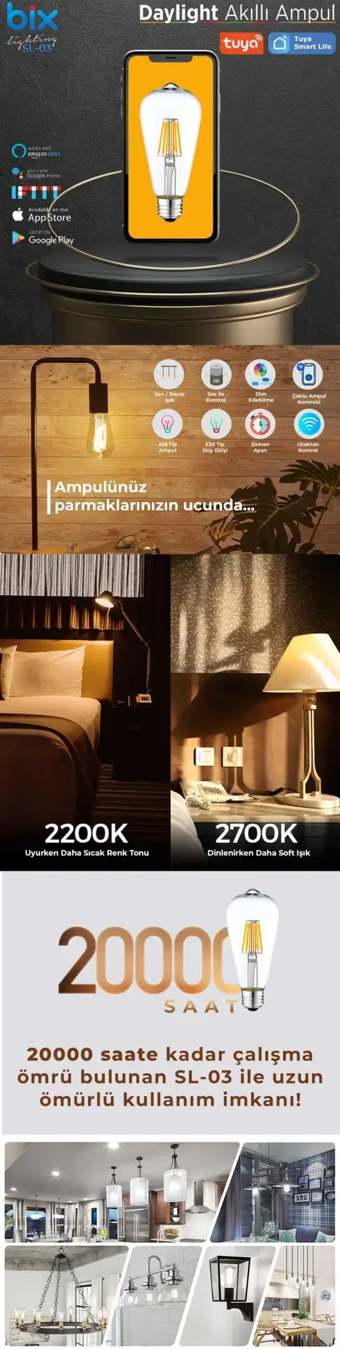 SL-03 6W Daylight A+ Uzaktan Kontrol ve Zaman Ayarlı