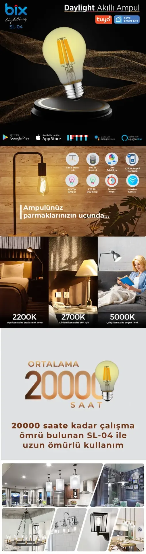 SL-04 6W Daylight A+ Uzaktan Kontrol ve Zaman Ayarlı