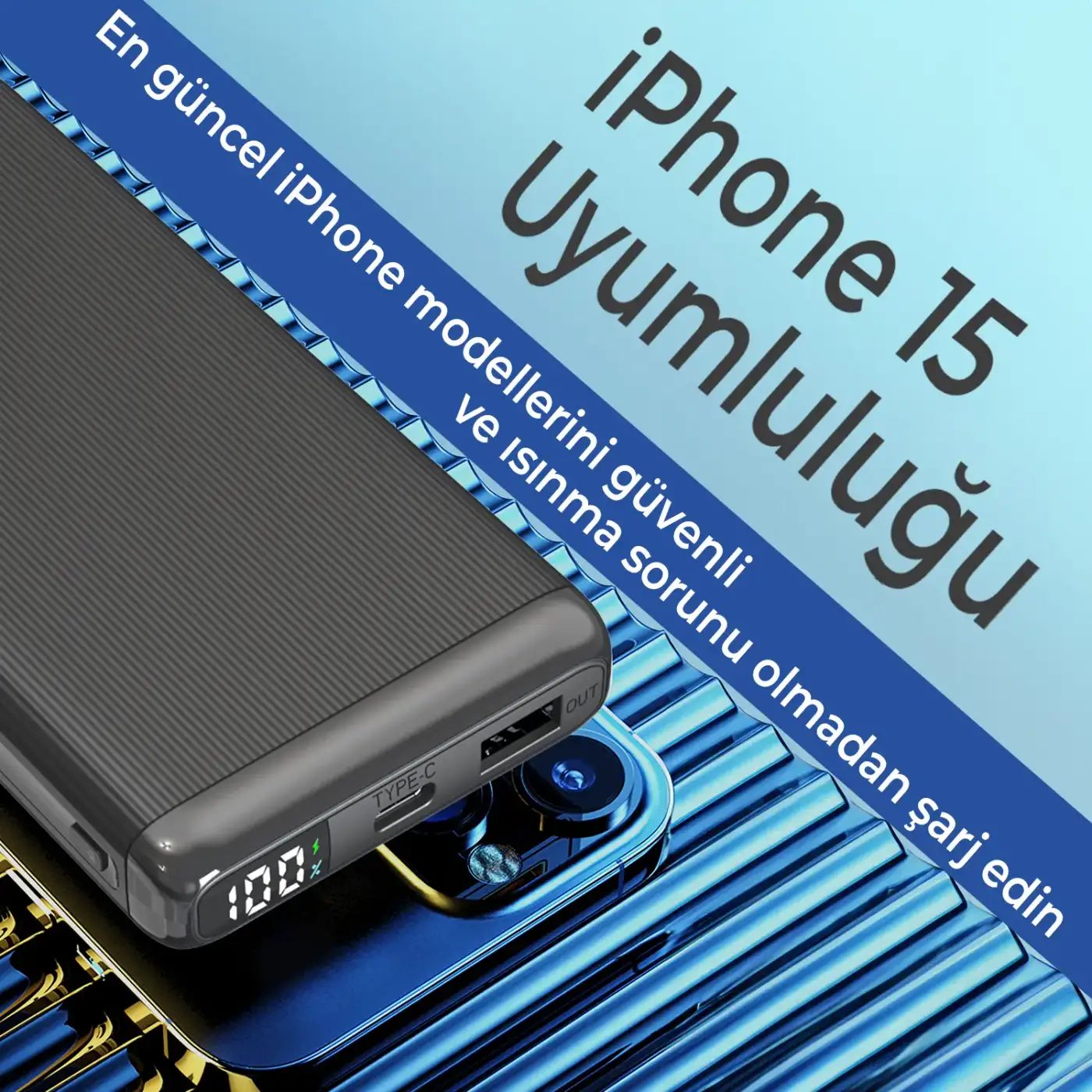 BXPB107 10000mAh 20W PD Type-C ve USB-A SCP 22.5W QC