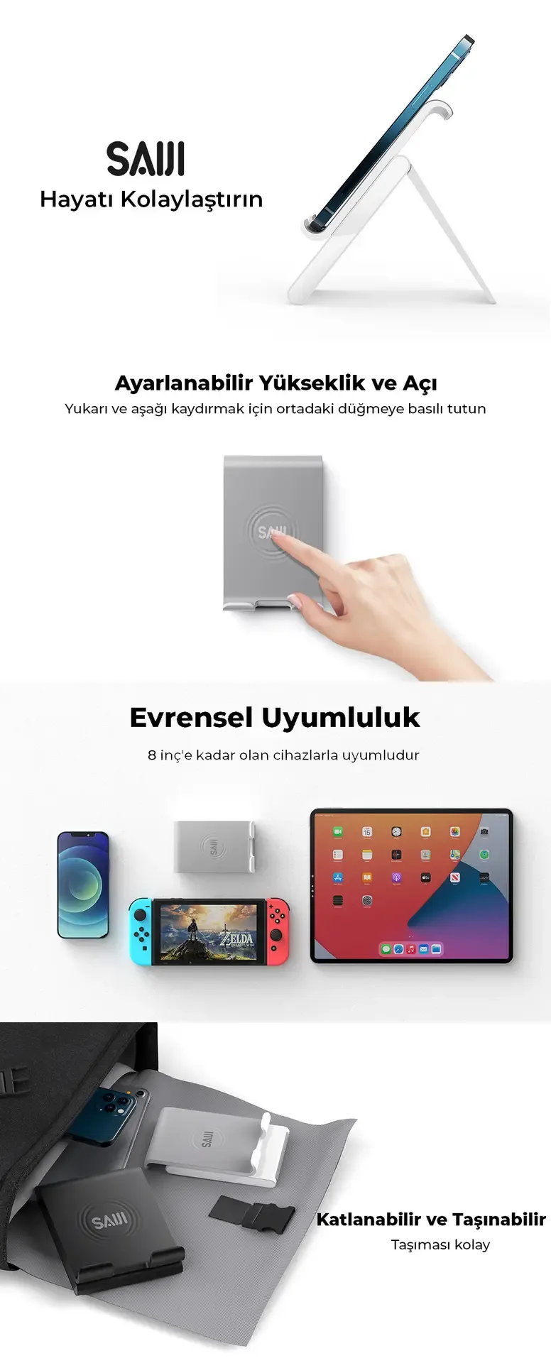 Bix Saiji S0 Ayarlanabilir Telefon Tutucu Stand