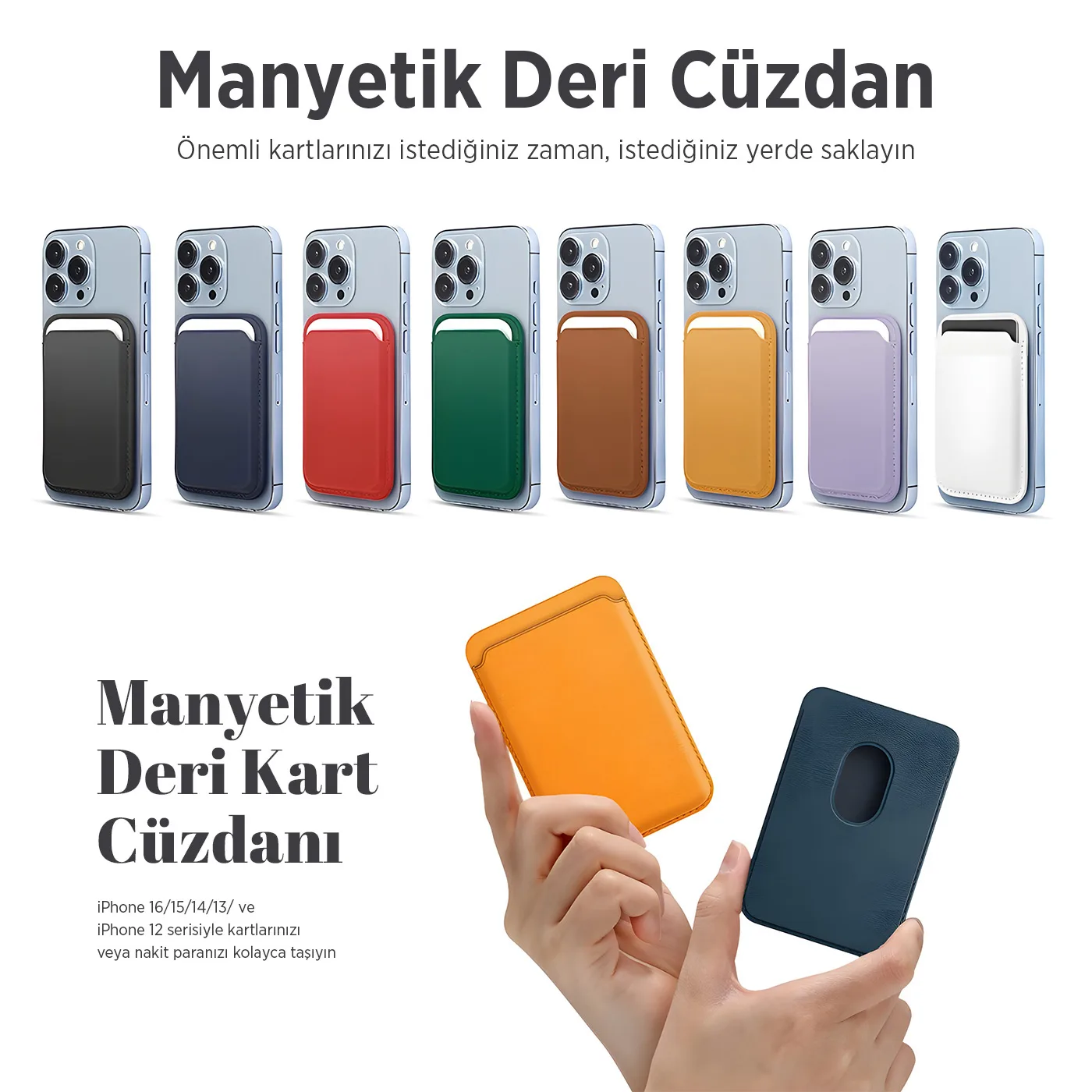 Bix TMW1 Magsafe Uyumlu Kartlık Özellikli Manyetik Deri