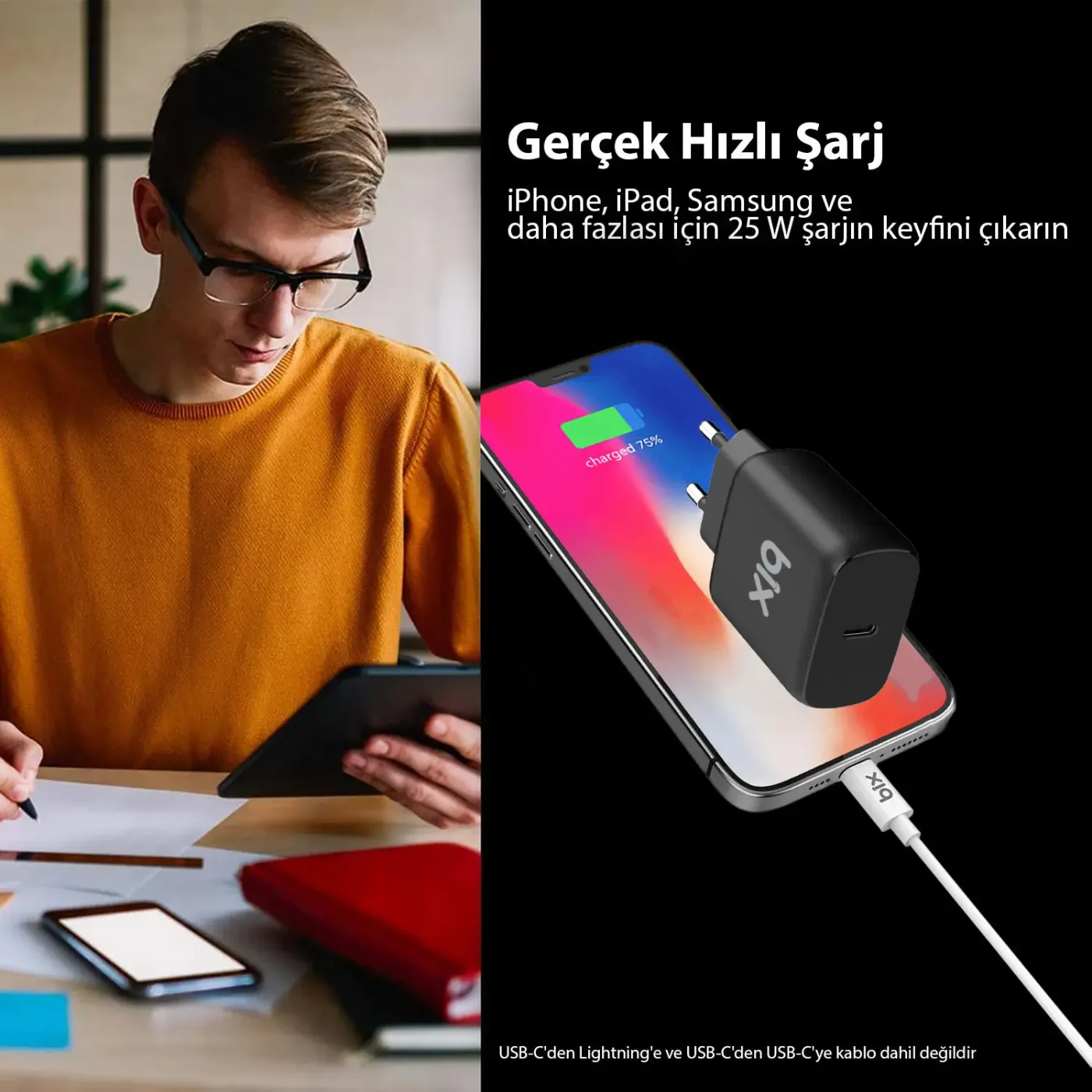 BX-PD25TA 25W PD Hızlı Şarj Adaptörü