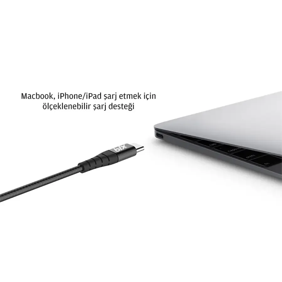 BX-UC01C USB Type-C Güçlendirilmiş Şarj Kablosu Beyaz
