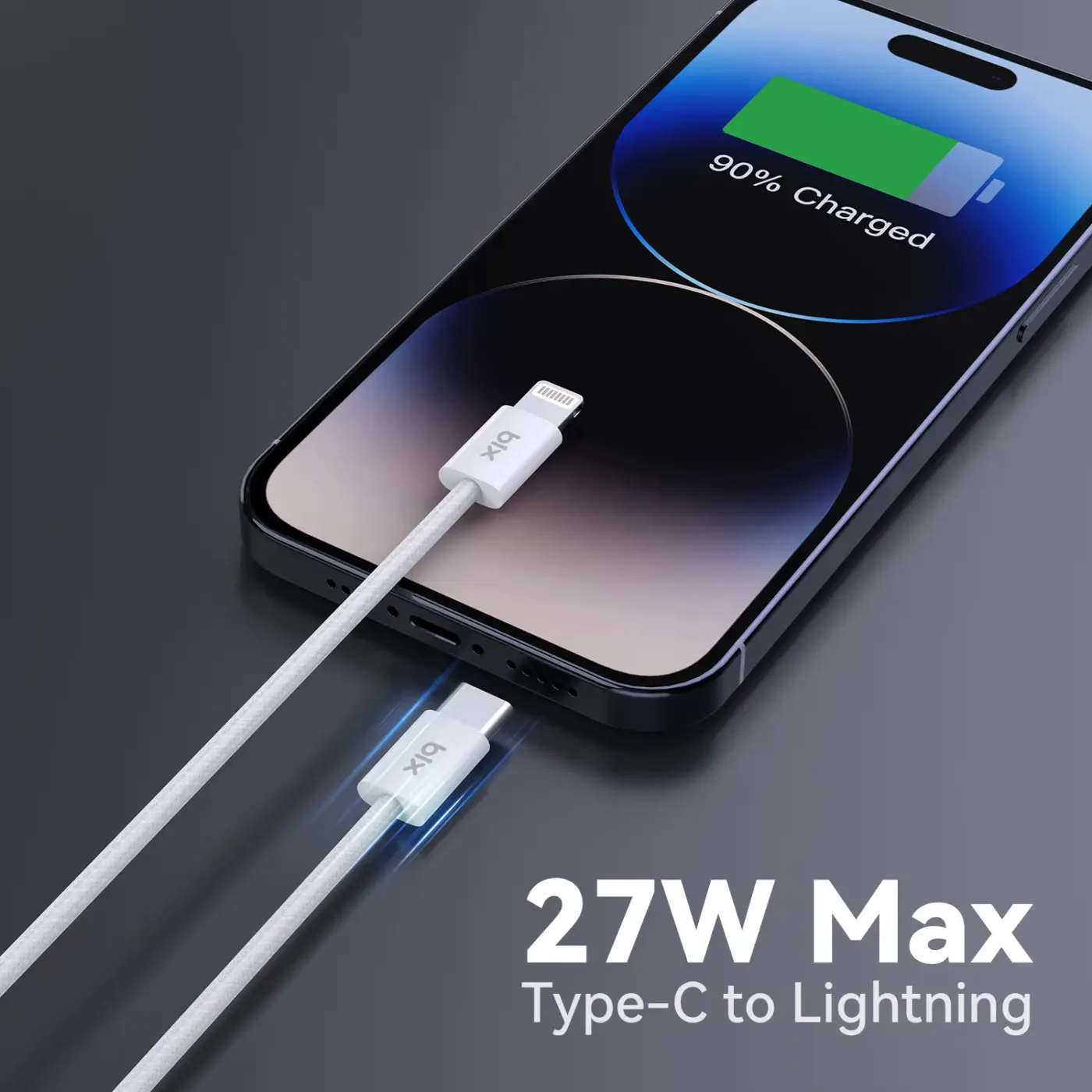 BX03CL 27W Type-C to Lightning iPhone Örgülü Data