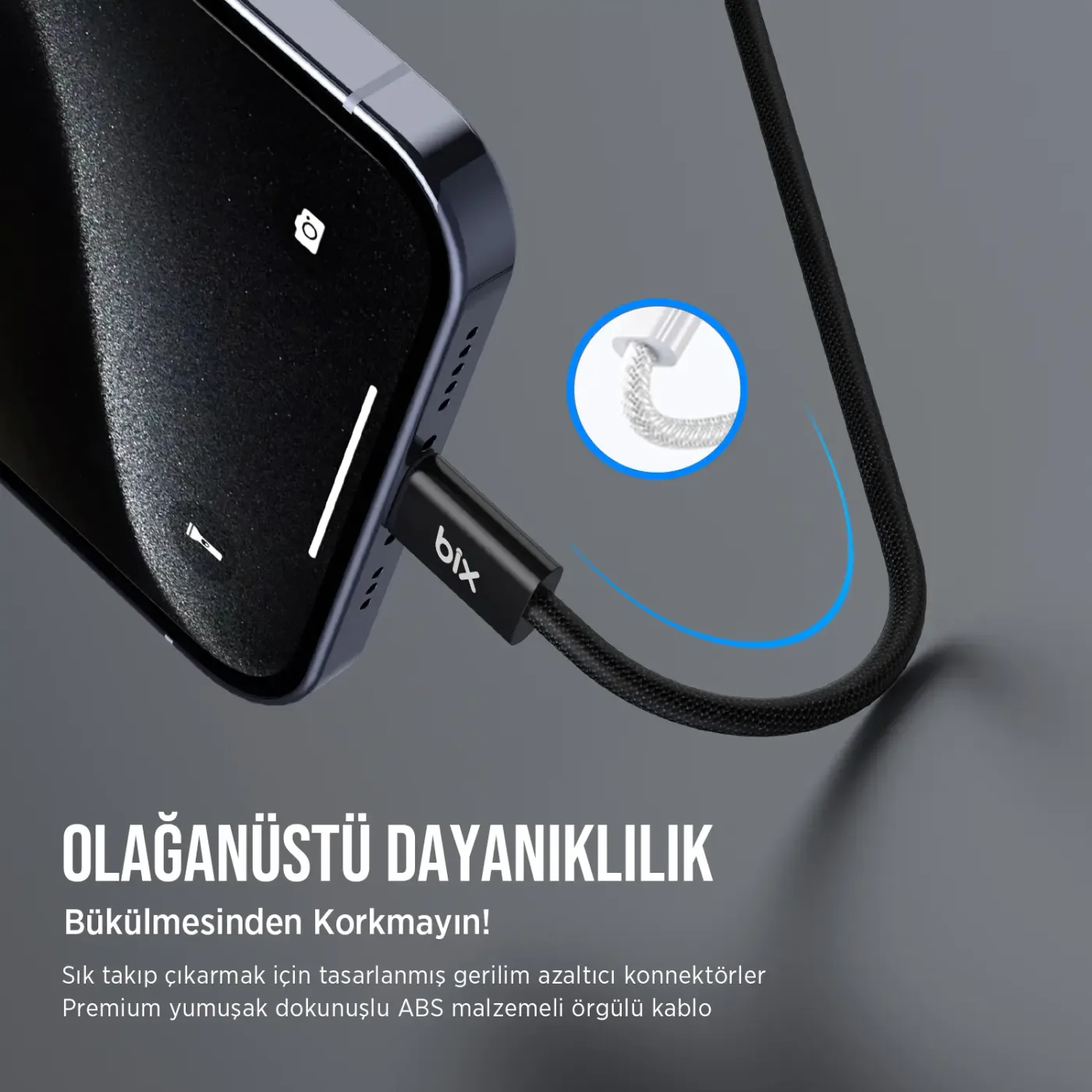 BX04CC Type-C to Type-C 60W Örgülü Şarj ve Data Kablosu