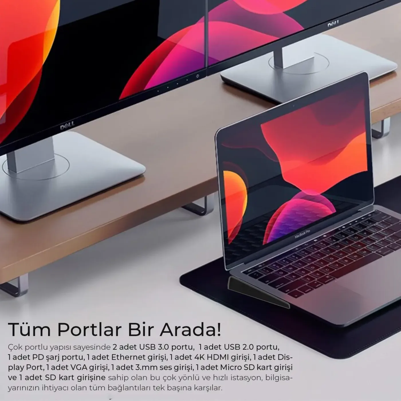 BX12HB 11’i 1 Arada Type-C Çok Portlu Laptop ve Tablet