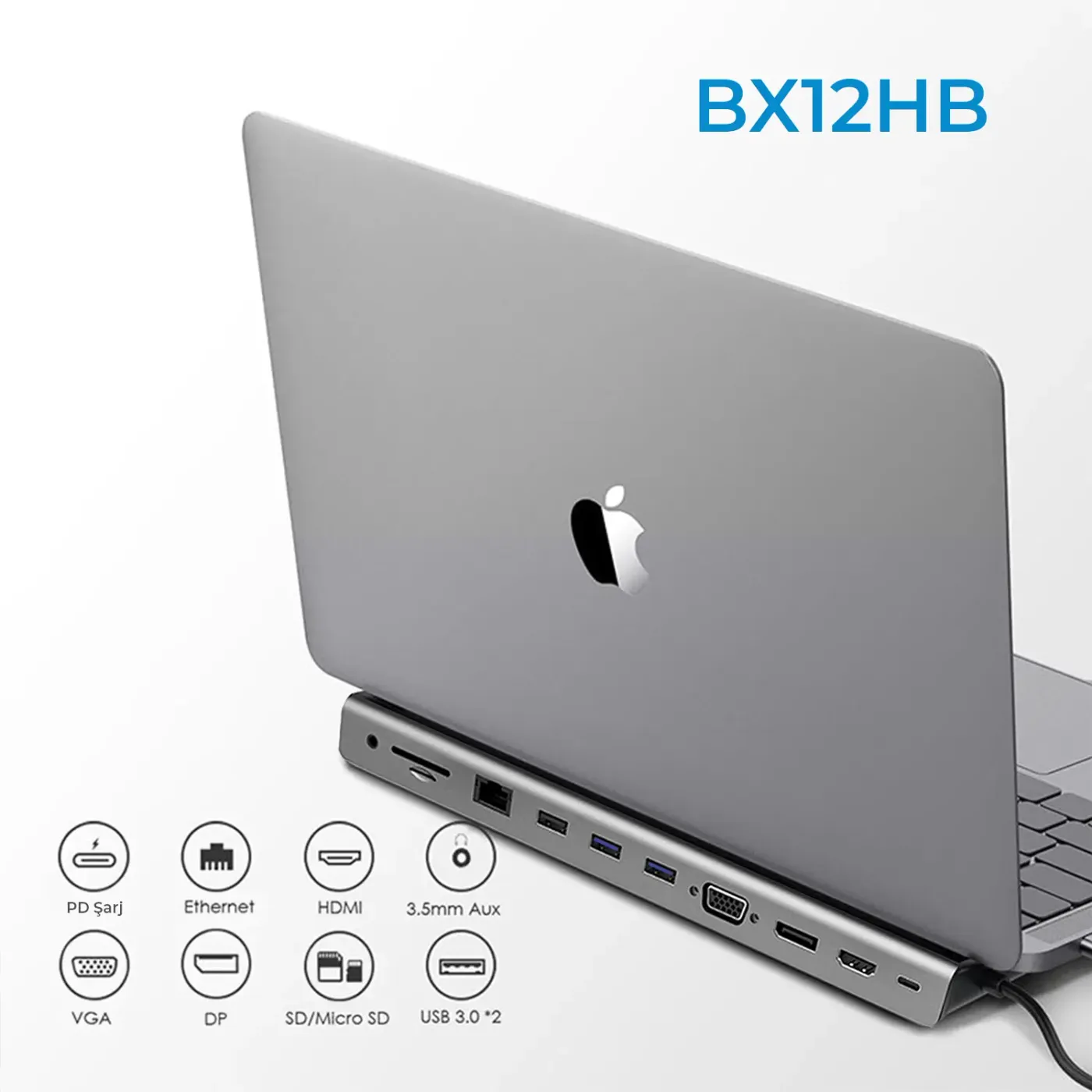 BX12HB 11’i 1 Arada Type-C Çok Portlu Laptop ve Tablet