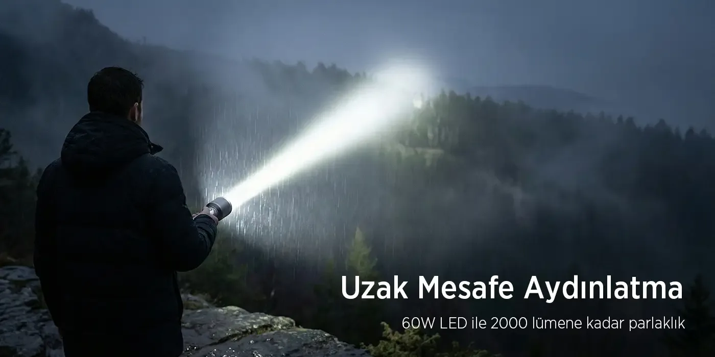 Flashlight BX2139FL 60W LED, Max. 2000 Lümen Parlaklık