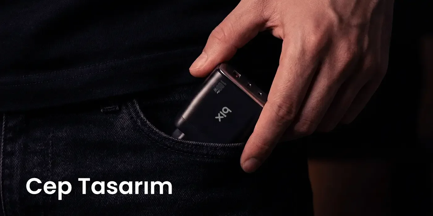 BX3P102G 100W 3 Portlu USB-C + USB-A GaN Şarj Aleti