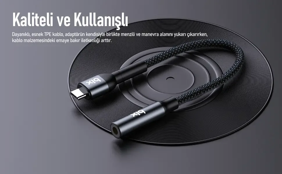 BXAU2C Hi-Fi Type-C 3.5mm Kulaklık Dönüştürücü Kablo
