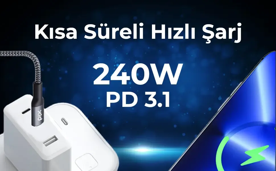 BXCC241 Type-C to Type-C 240W USB-IF Metal Başlıklı