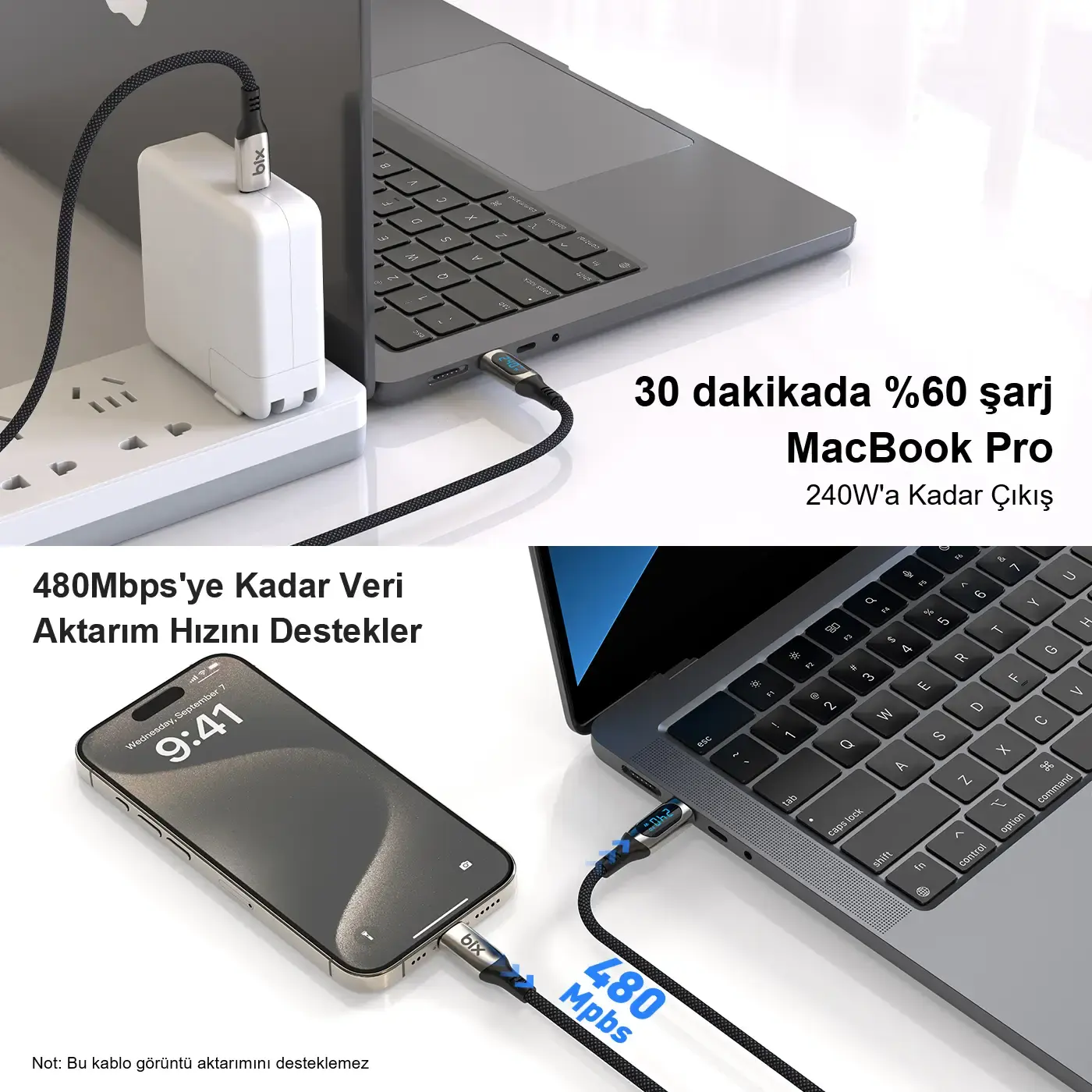 BXCC243 Type-C to Type-C 240W 480Mbps E-Marker Çip