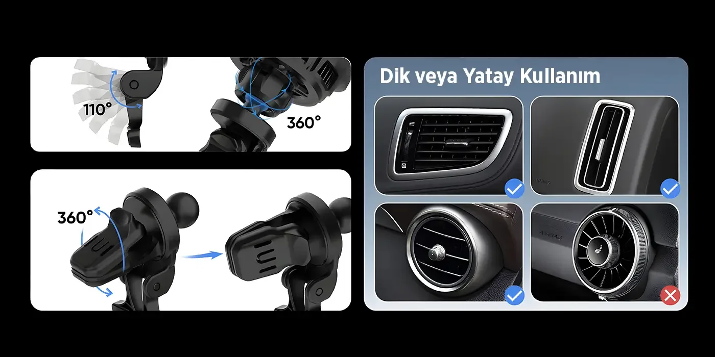 BXCH10 15W Kablosuz Şarj Destekli 180° Ayarlanabilir