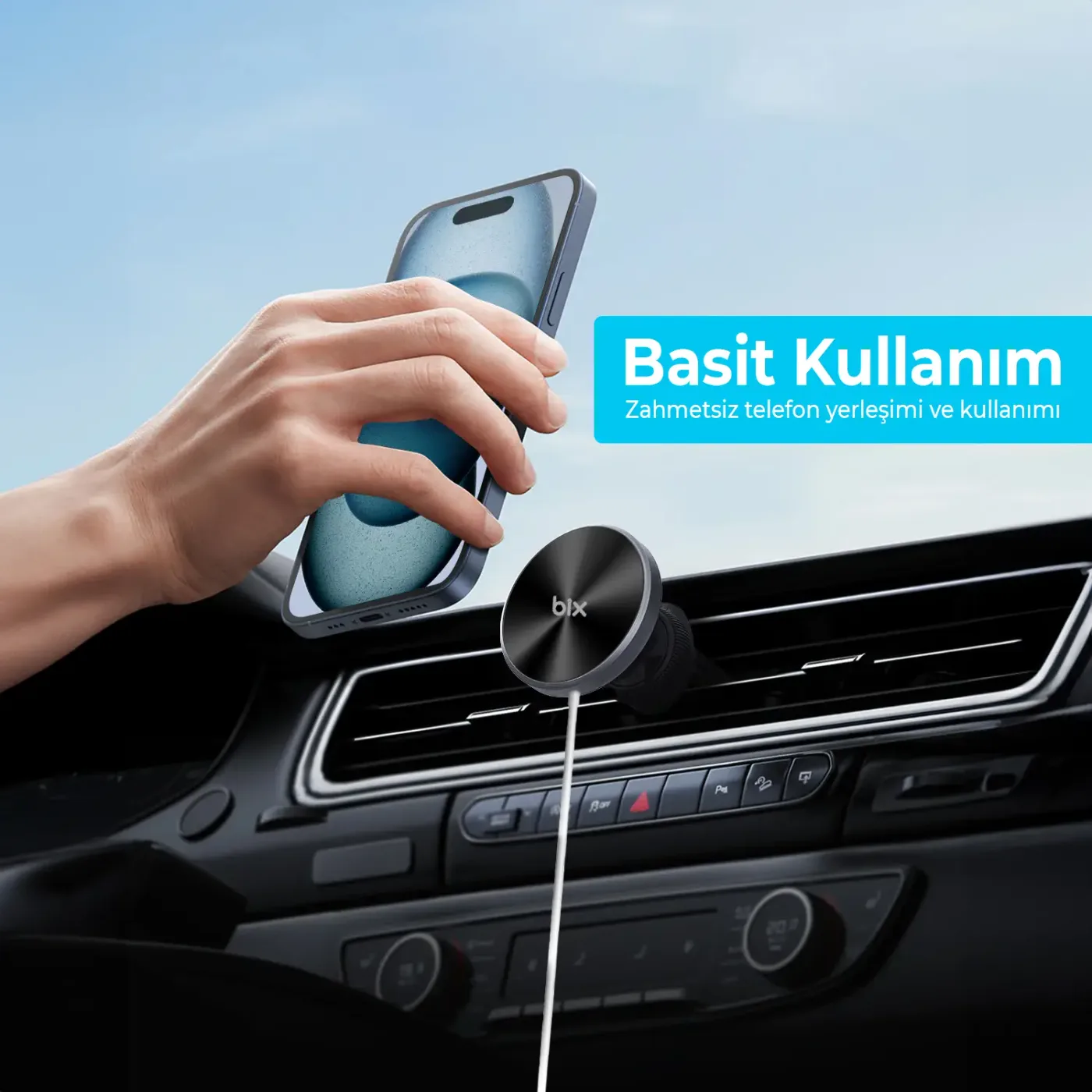 BXCH2 15W MagSafe Uyumlu Kablosuz Şarj ve Manyetik Araç