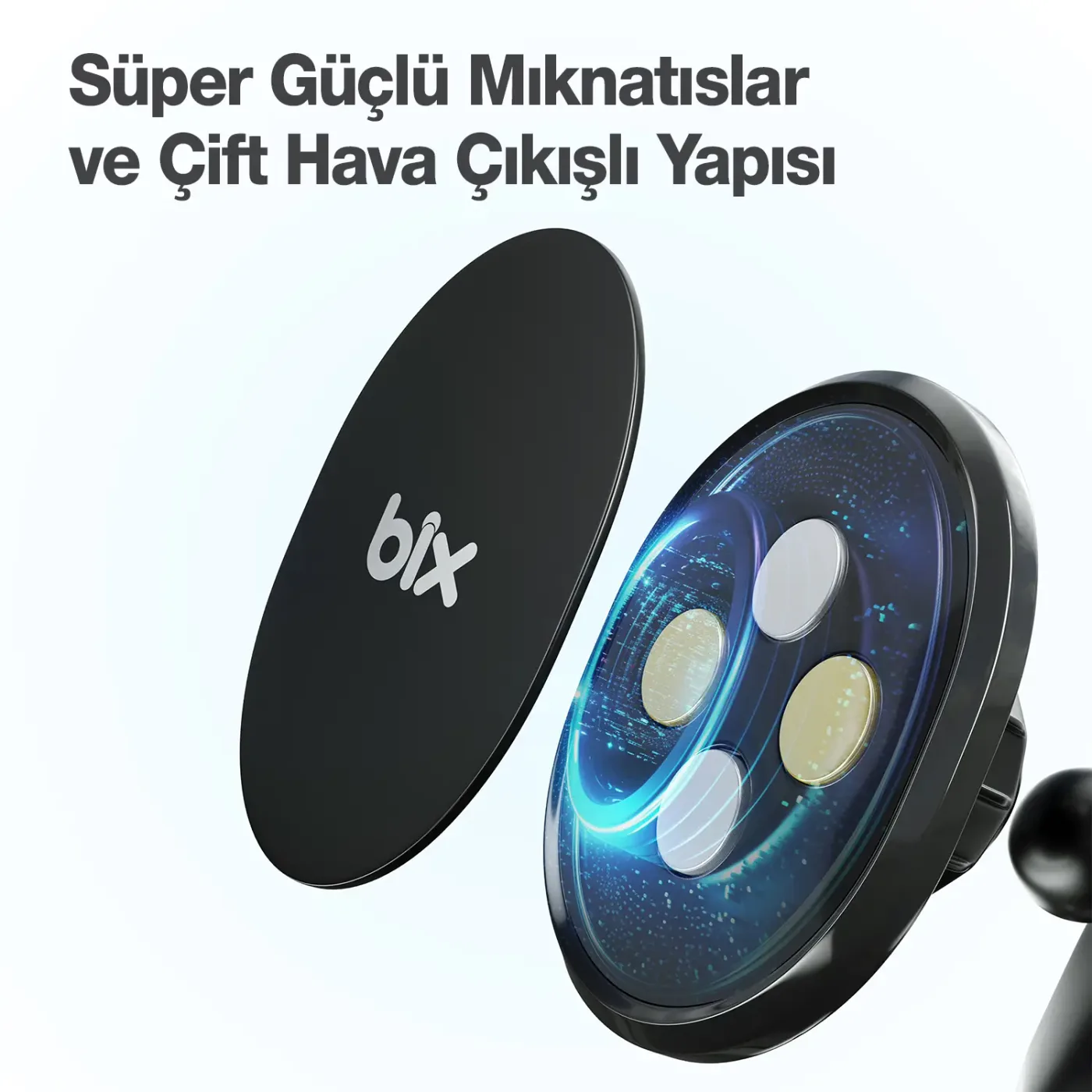 BXCH6 Çift Havalandırma Klipsli ve Destek Kollu 360°