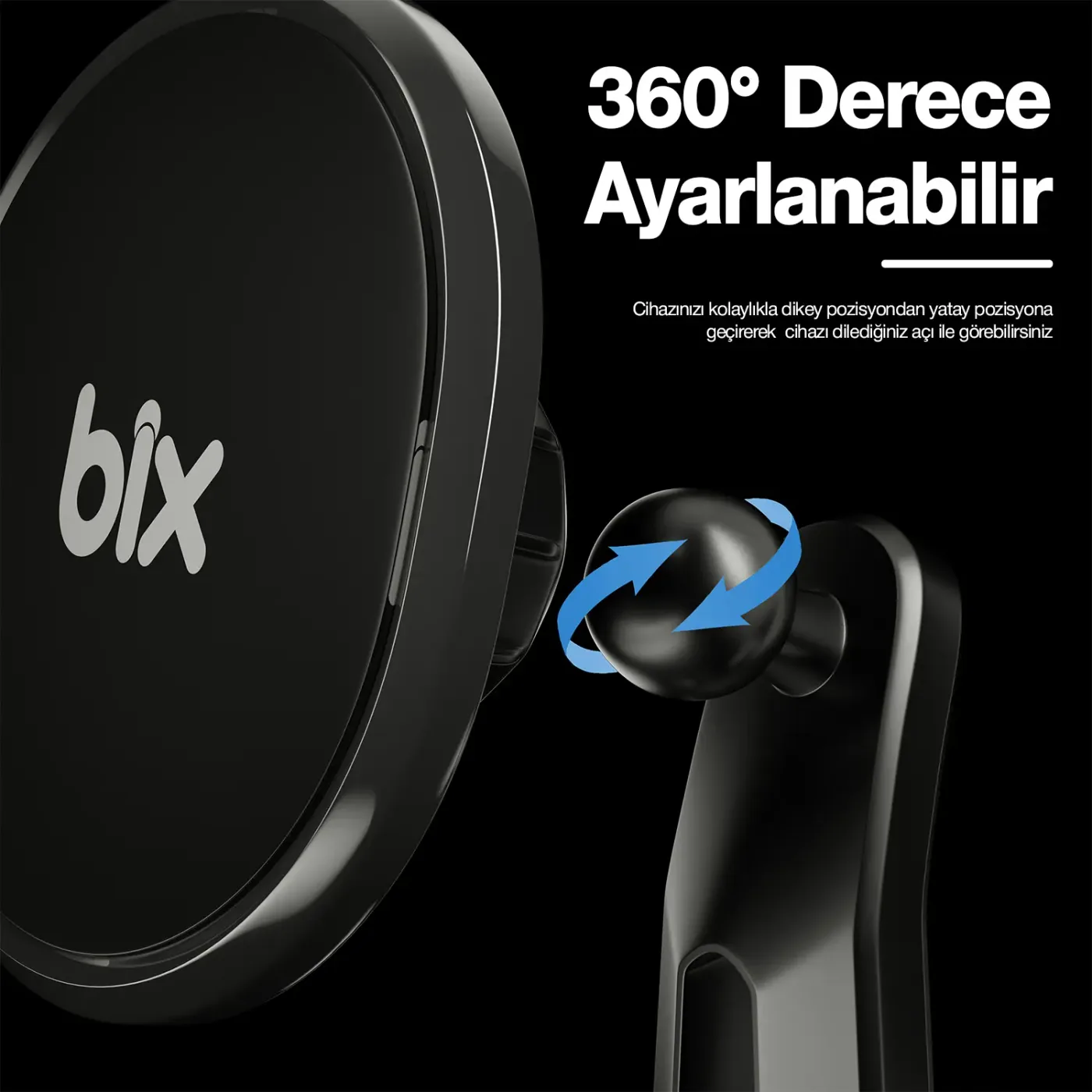 BXCH6 Çift Havalandırma Klipsli ve Destek Kollu 360°