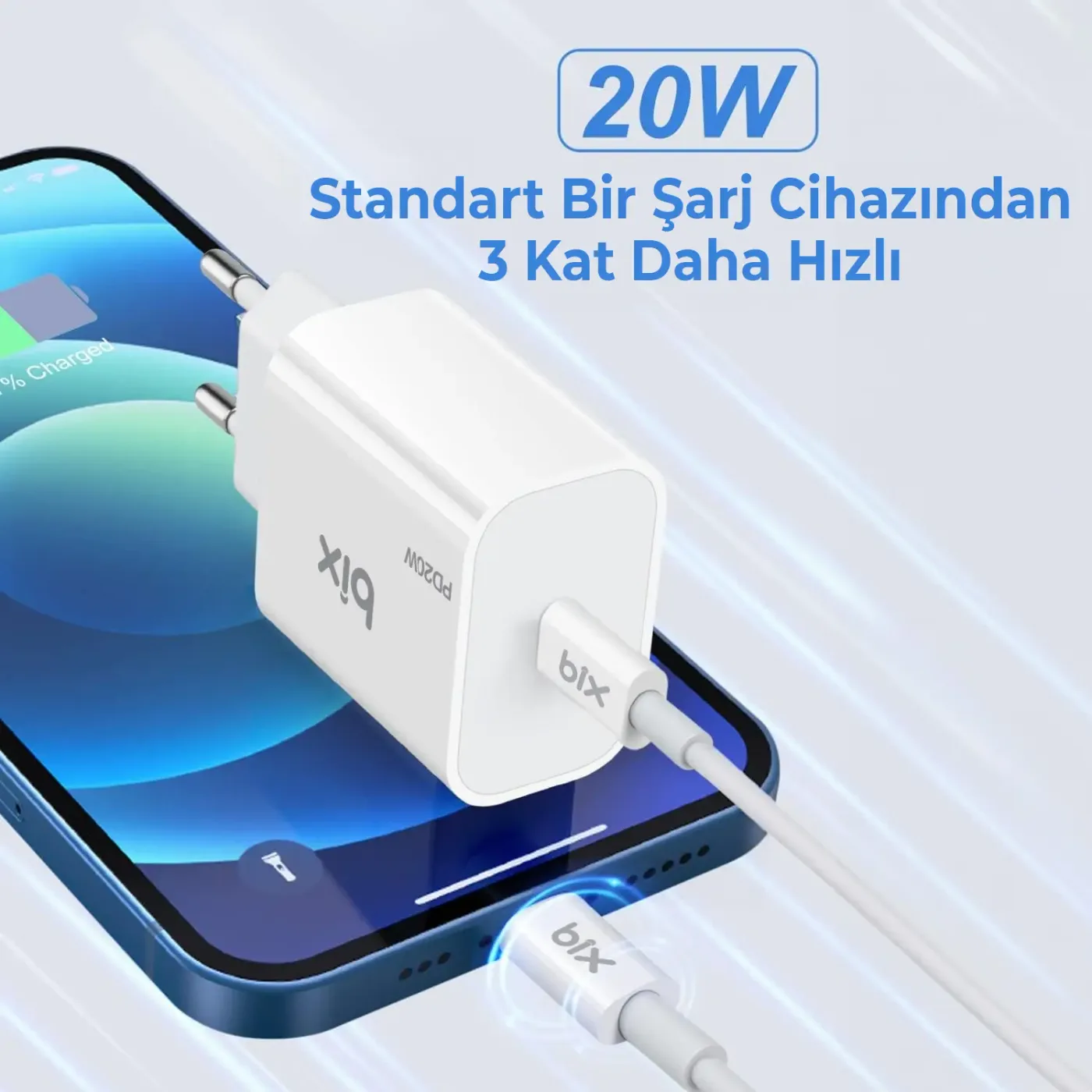 BXCL21TA 20W Type-C PD 3.0 Akım Korumalı Hızlı Şarj