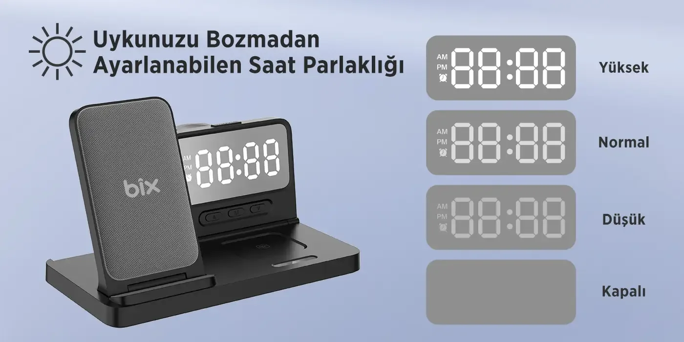 BXMW4 Alarmlı Saat Özellikli 15W Akıllı Telefon TWS