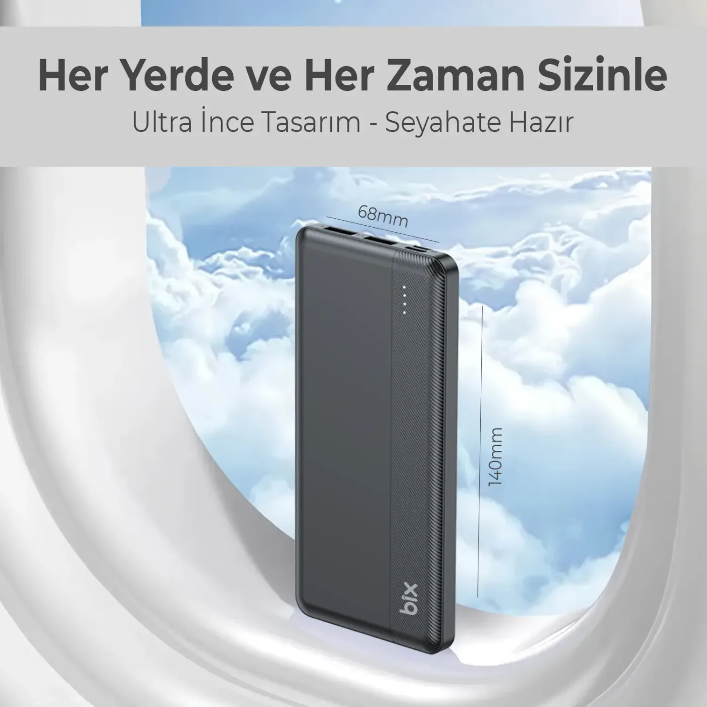 BXPB108 10000mAh Çift USB Çıkışlı ve LED Bildirimli