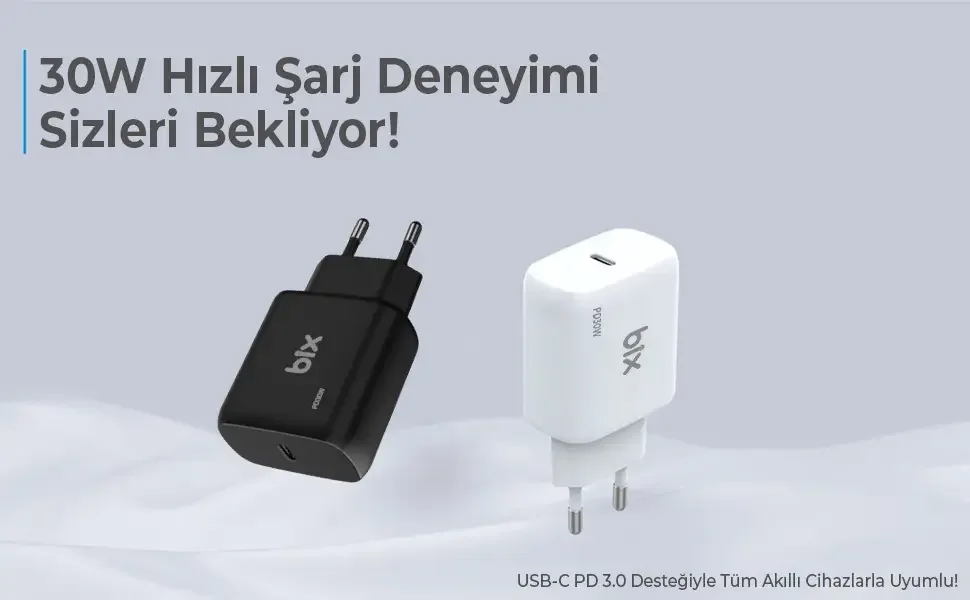 BXT30 30W Type-C PD 3.0 PPS Akım Korumalı Hızlı Şarj