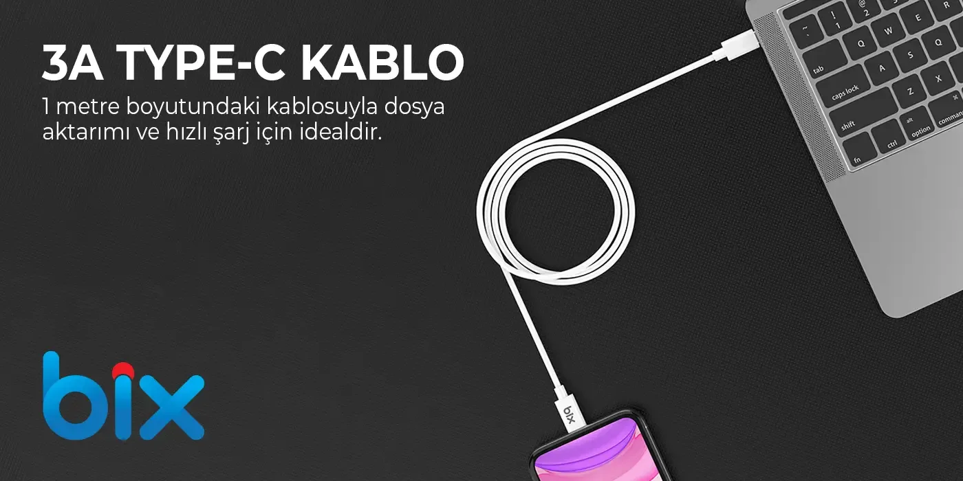 BXUC30TA 30W Type-C PD 3.0 Hızlı Şarj Adaptörü ve 1