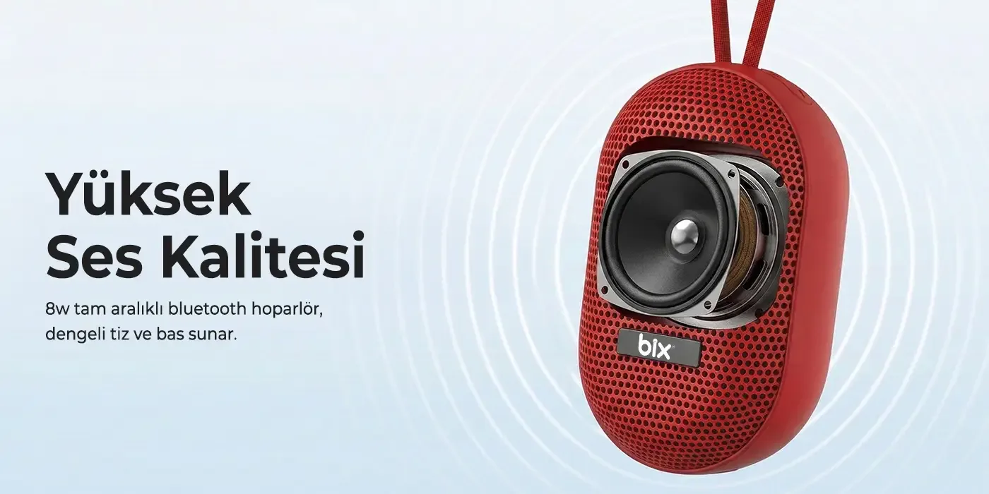 BXWS01 Bluetooth 6.0 IPX4 Suya Dayanıklı 8W Ses Çıkışlı