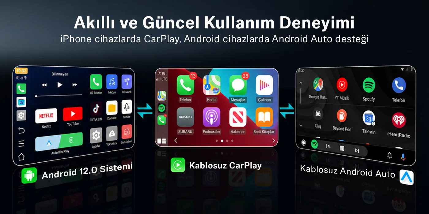 CB03 Kablosuz CarPlay Android Auto Adaptörü 2.4G/5G