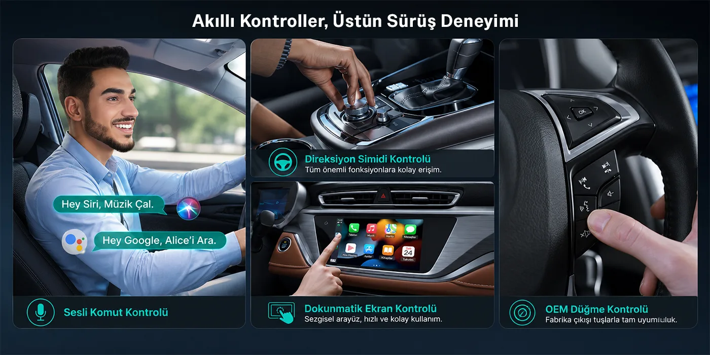 CB03 Kablosuz CarPlay Android Auto Adaptörü 2.4G/5G