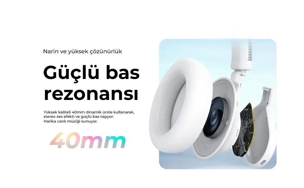 H1 ANC Soundcraft Hibrit Aktif Gürültü Engelleme, 47.5