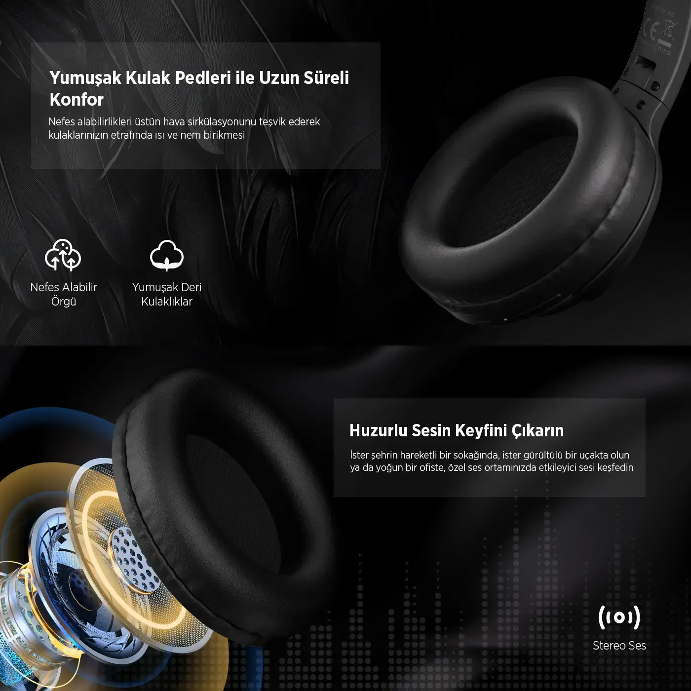 H2 Soundcraft 40mm Sürücülü 14 Saat Çalma Süreli