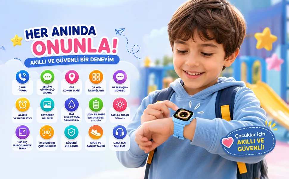 Bix Kids KW01 Sim Kartlı GPS Takipli SOS Kameralı