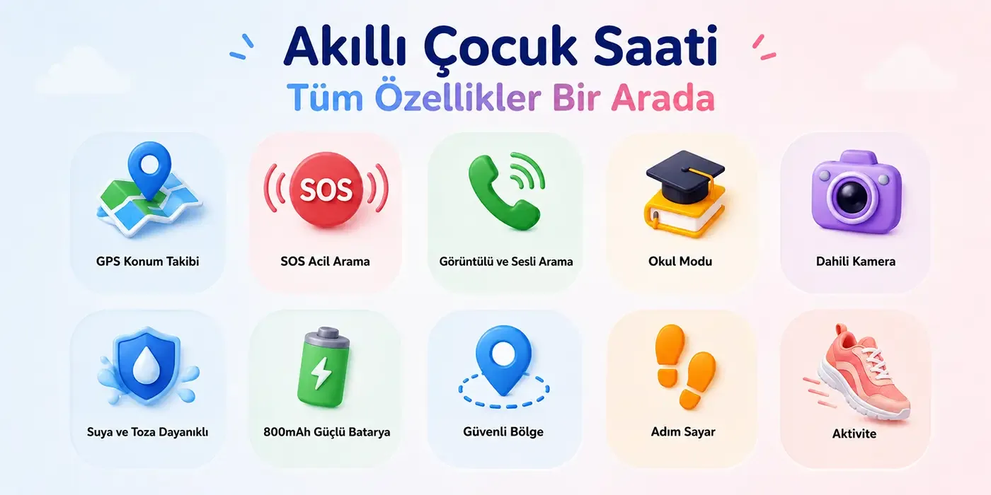 Bix Kids KW02 Sim Kartlı GPS Takipli SOS Kameralı