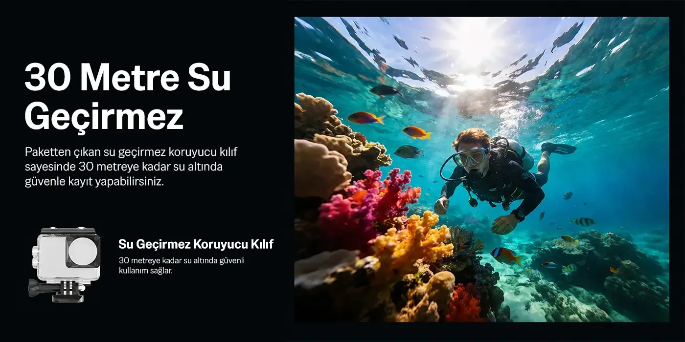 Bix Nexa 1 Wi-Fi 5K 30FPS Aksiyon Kamerası 50 MP Çift