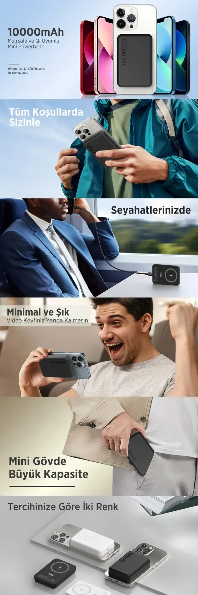 PB112 15W Manyetik Kablosuz Şarj ve 20W USB-C Hızlı