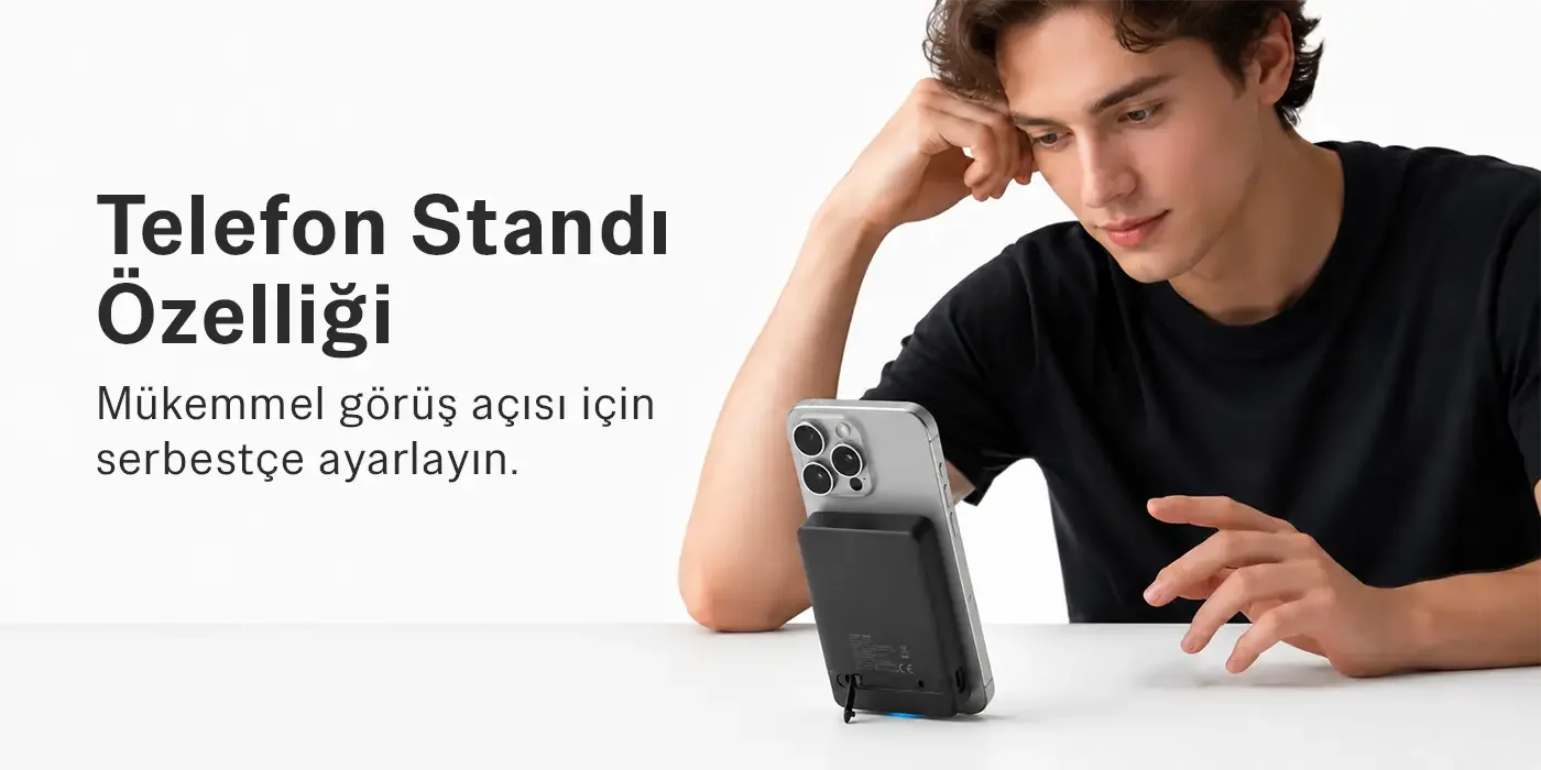 PB117 10000mAh PD20W Hızlı Şarj USB-C Çıkışlı Kablosuz