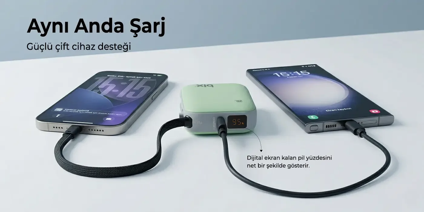 PB119 10000mAh PD 20W Cep Boyu Kompakt Tasarımlı