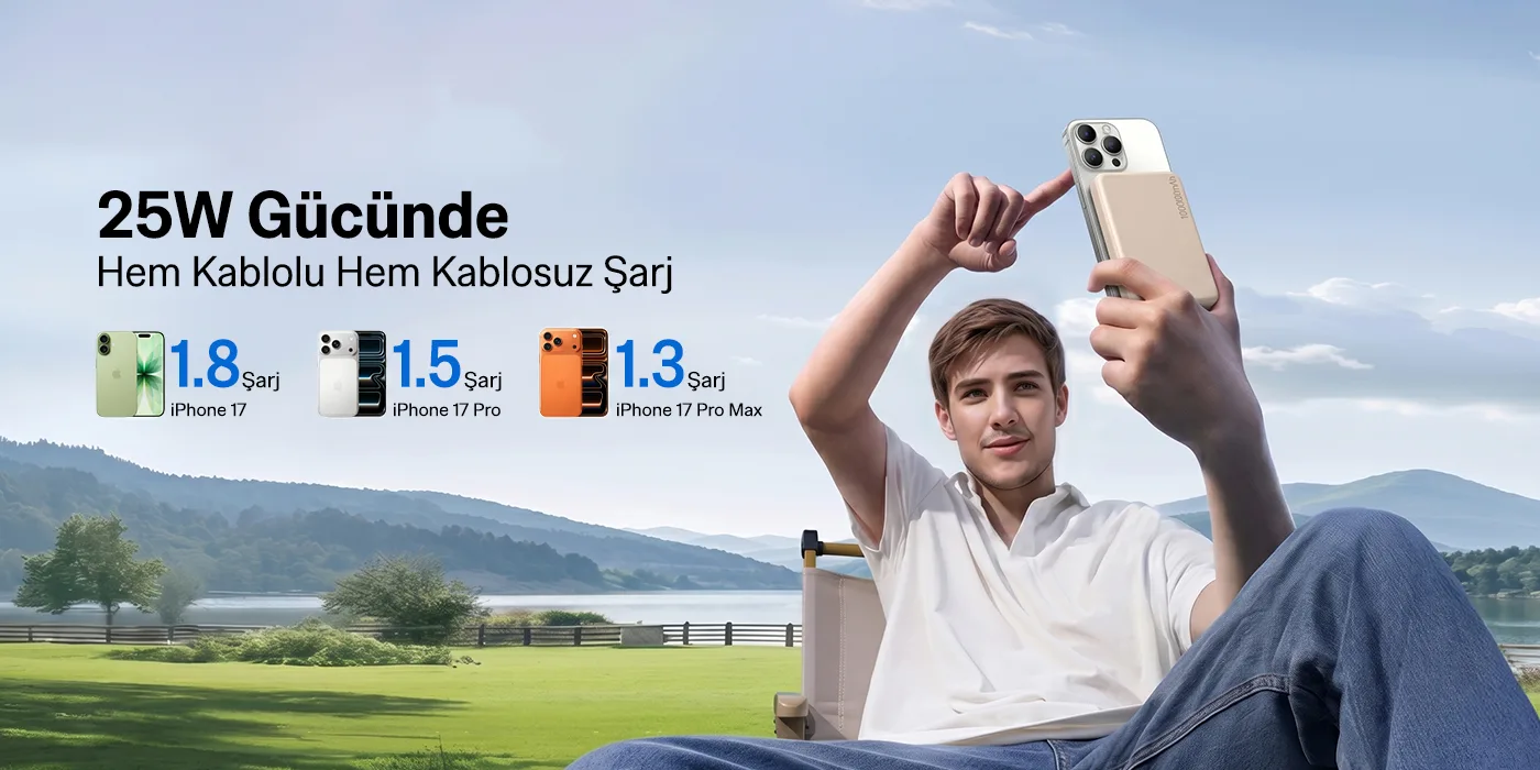 PB121 Qi2.2 Sertifikalı 25W Kablosuz Magsafe PD 3.0